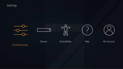 Amazon Fire Preferences Page